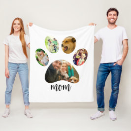 Mors dag Hund mamma | 5 sidor Skriv ut fotokollage Fleecefilt