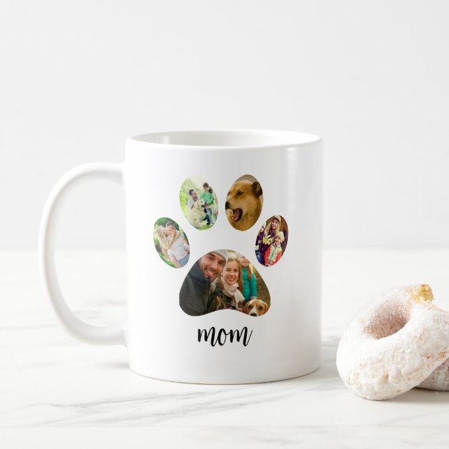 Mors dag Hund mamma | 5 sidor Skriv ut fotokollage Kaffemugg (Med munk)