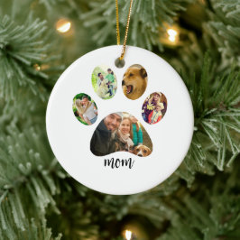 Mors dag Hundmamma | 5 Tassavtryck Fotokollage Julgransprydnad Keramik