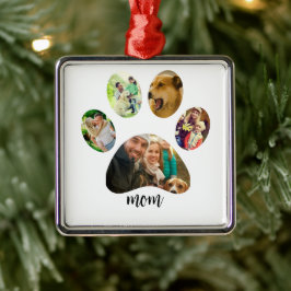 Mors dag Hundmamma | 5 tassavtryck fotokollage Julgransprydnad Metall