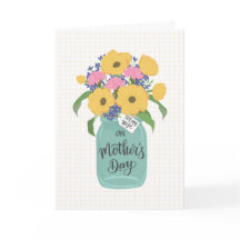 Mors dag Hustru med Muralburk med gula blommor