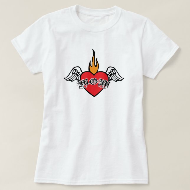 Mors dag I KÄRLEK mamma med vinge T Shirt (Design framsida)