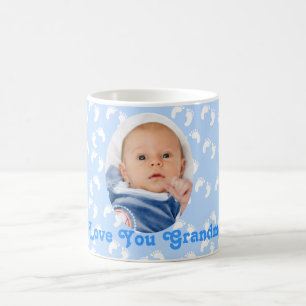 Mors dag "I Kärlek You Grandma" Blue and White Kaffemugg