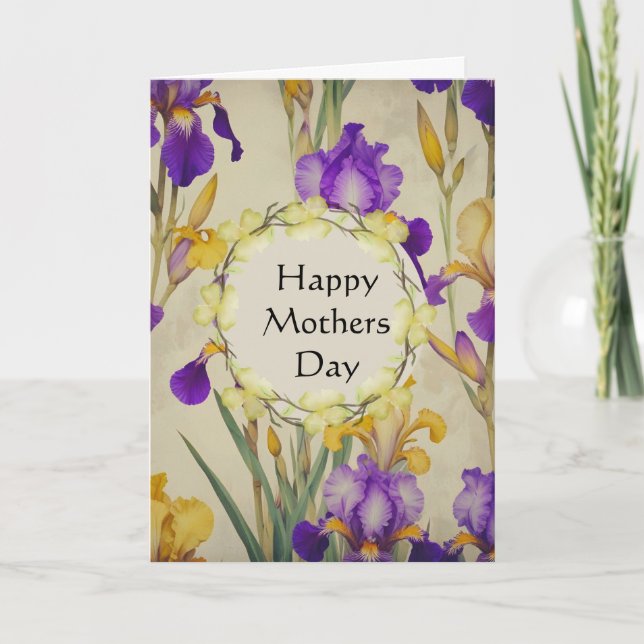 Mors dag Irisblommor  Kort (Framsida)