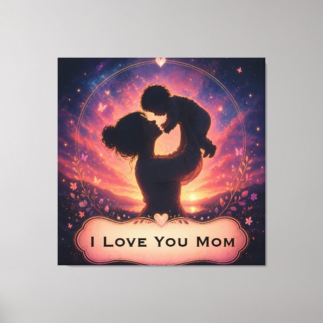 Mors dag Jag älskar dig Mamma Canvasväggkonst Canvastryck (Framsida)