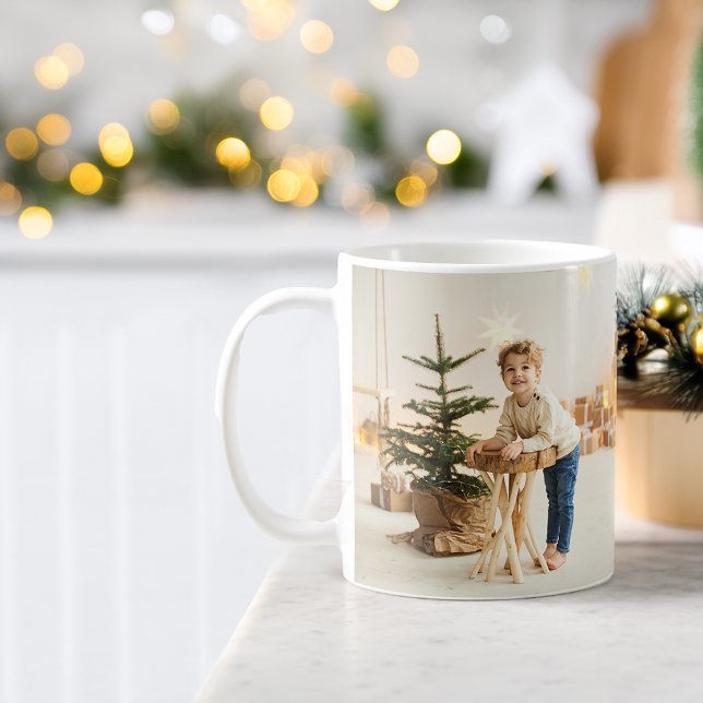 Mors dag julmanus modernt kaffemugg (Grandparent Merry Christmas Script Modern Coffee Mug)