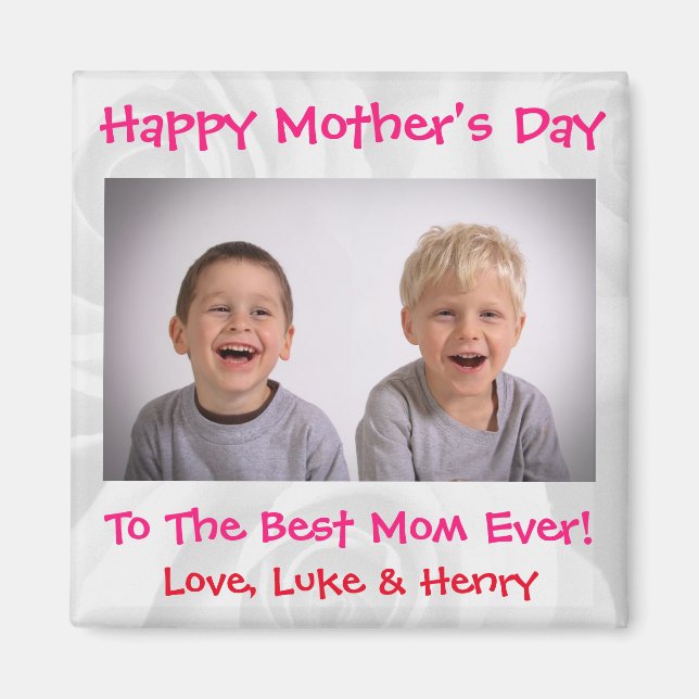 Mors dag Kärlek Bästa Mamma någonsin Cute Kids Pho Magnet (Framsidan)