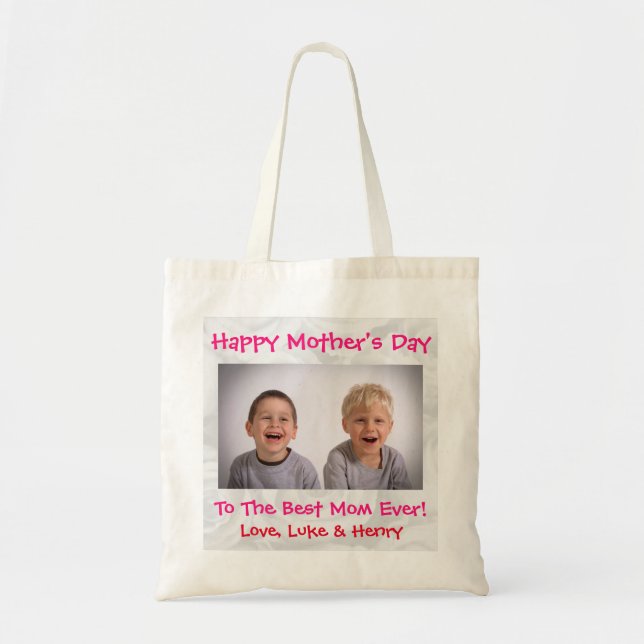 Mors dag Kärlek Bästa Mamma någonsin Cute Kids Pho Tygkasse (Framsidan)