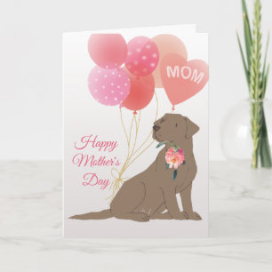 Mors dag Kärlek Choklad Labrador Retriever Hund Kort