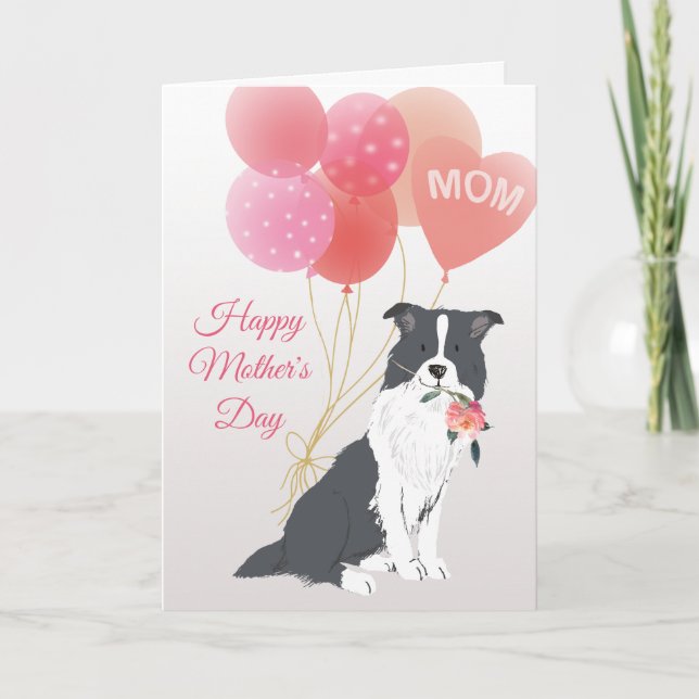 Mors dag Kärlek från er Gräns Collie Hund Kort (Framsida)
