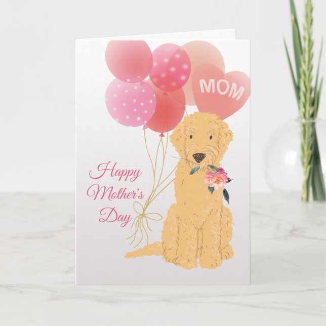 Mors dag Kärlek från Goldendoodle Hund Kort (Framsida)