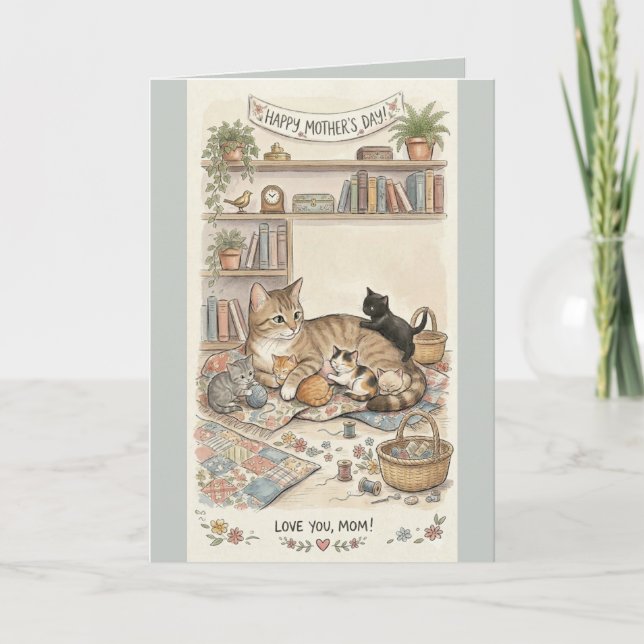Mors dag Katt och Kullor Kort (Framsida)