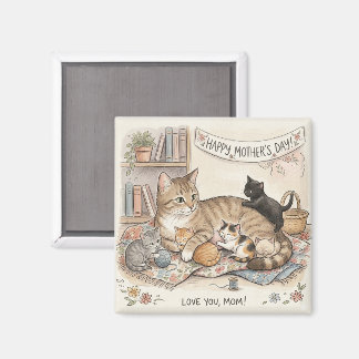 Mors dag Katt och Kullor Magnet