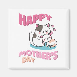 Mors dag katter, kawaii stil magnet