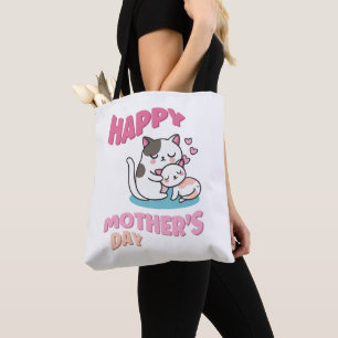 Mors dag katter, kawaii stil tygkasse