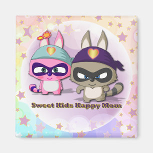 Mors dag Kawaii Gift Cute Tecknad Funny Magnet