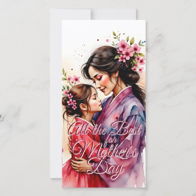 Mors dag Kimono Art med Blommigt Embrace (Framsida)