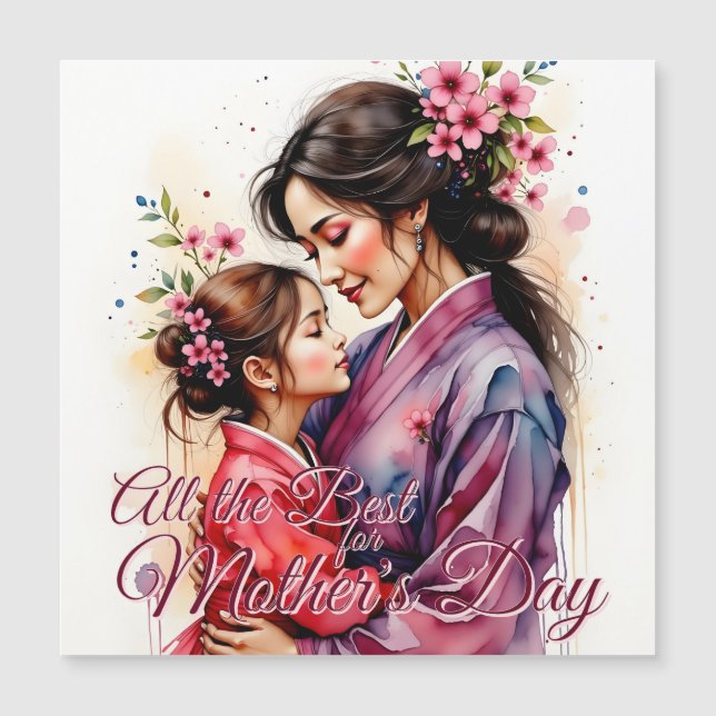 Mors dag Kimono Art med Blommigt Embrace (Framsida)