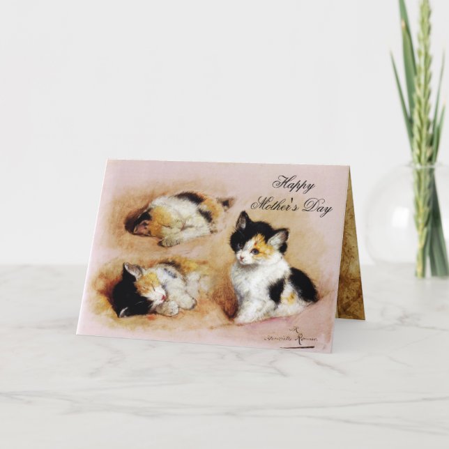 MORS DAG KITTENS Uppvaknande Kort (Framsida)