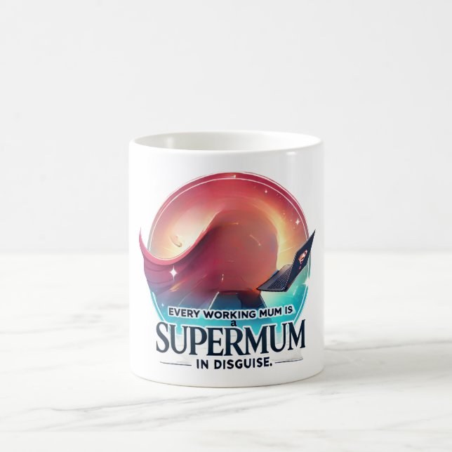 Mors dag kontorspresent Supermamma AI-konst  Kaffemugg (Center)