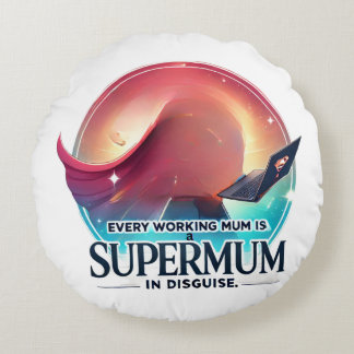 Mors dag kontorspresent Supermum AI-konst  Rund Kudde