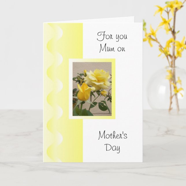 Mors dag kort (Gul blomma)