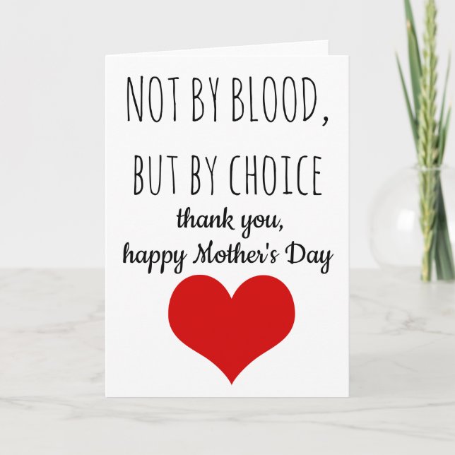 Mors dag-kort - adoptivkort för Mamma - Steg-Mamma Kort (Framsida)