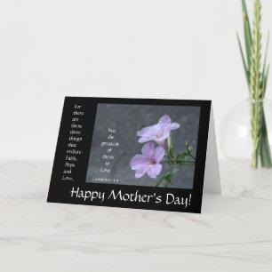 Mors dag-kort, blommigt, bibelversa om kärlek kort