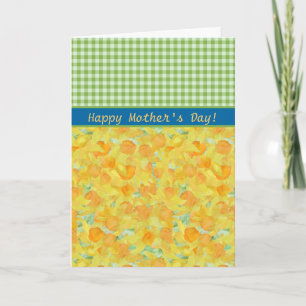 Mors dag-kort, Daffodils och Check Gingham Kort