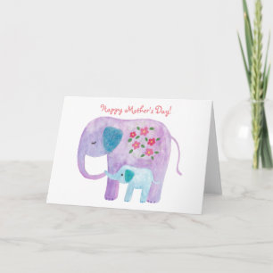 Mors dag-kort Elephant Mamma Baby-hälsningskort Kort