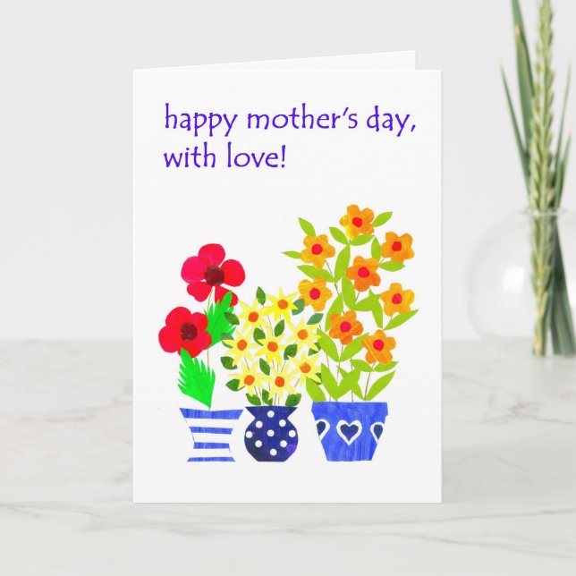Mors dag-kort - Flower Power Kort (Framsida)