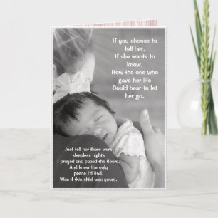Mors dag-kort - för adoption eller födelse Mamma Kort