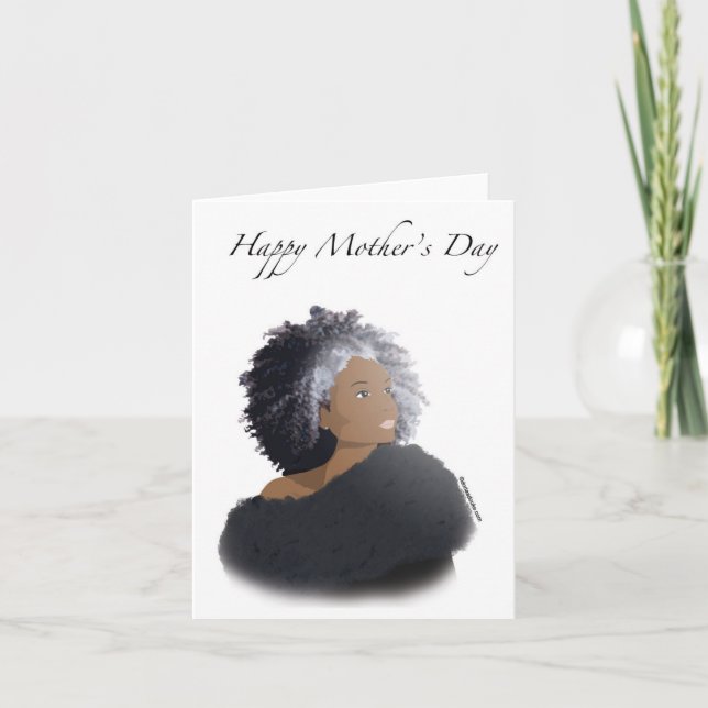 Mors dag-kort för afrikanskt amerikanskt mamma kort (Framsida)