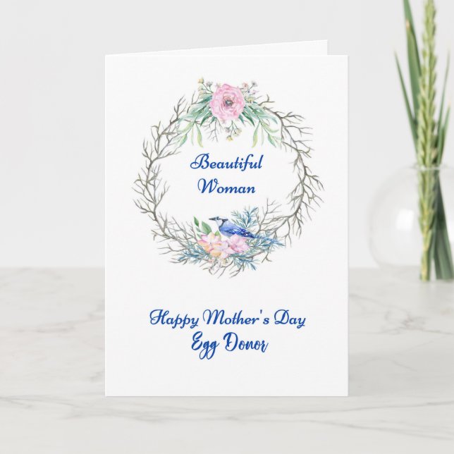 Mors dag- kort för äggdonator med Blommigt andedrä (Framsida)