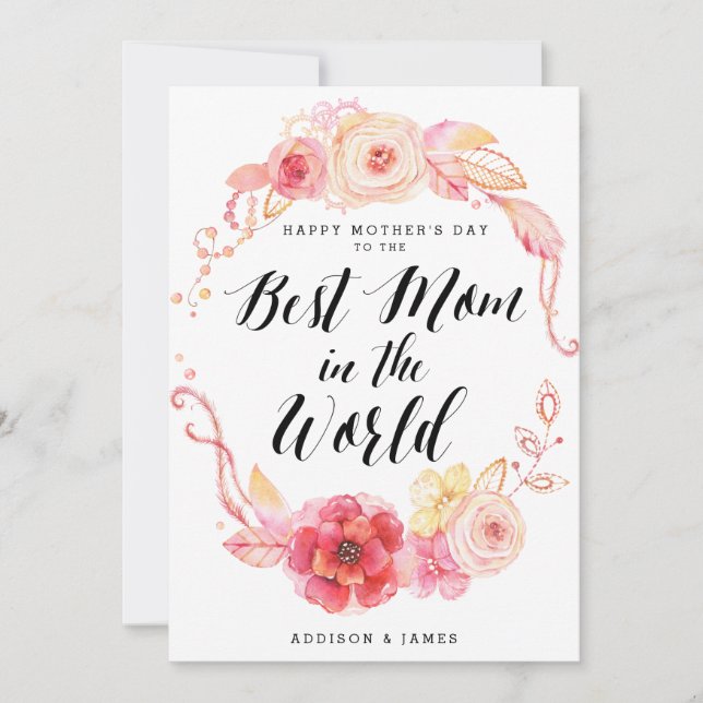 Mors dag kort för bästa Mamma i världen (Framsida)