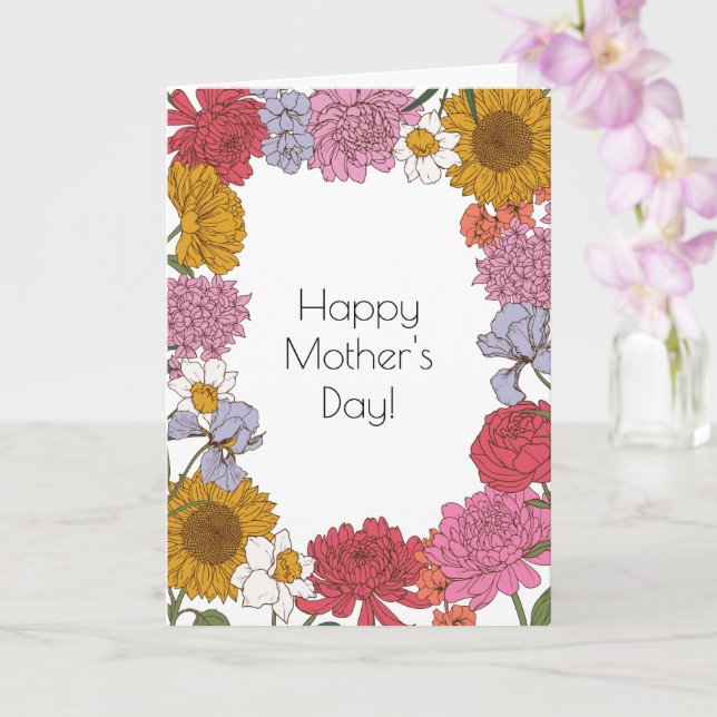 Mors dag-kort för blommigt kort (Orkide)
