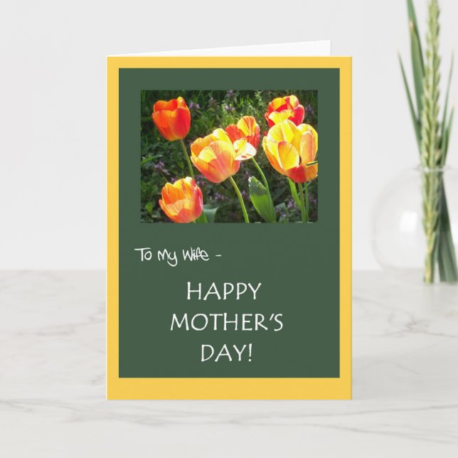 Mors dag-kort för en fru - "Tulips" Kort (Framsida)
