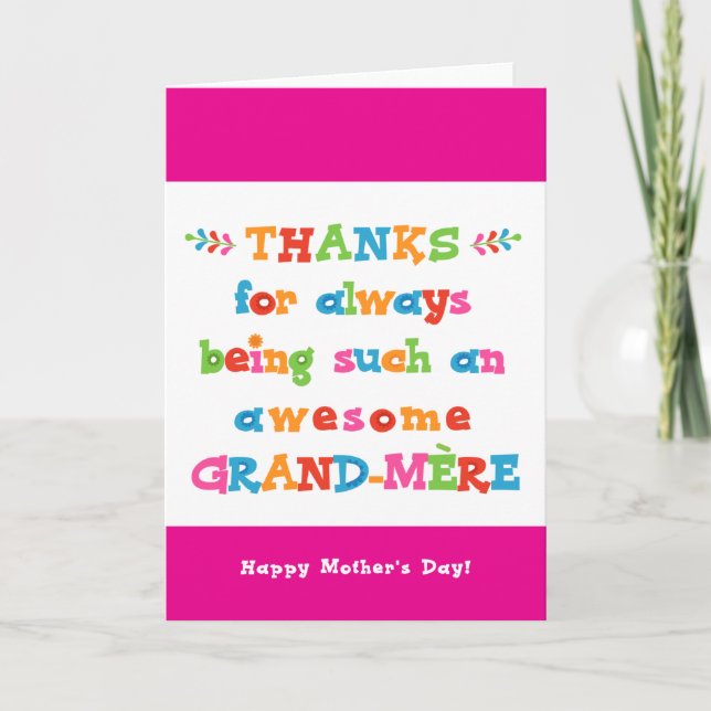 Mors dag-kort för Grand-Mère Kort (Framsida)