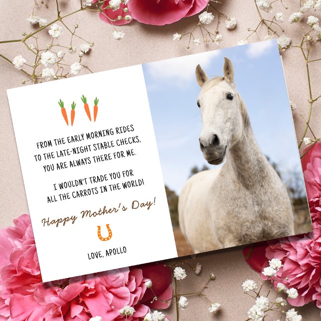 Mors dag kort för häst (Happy Mother's Day card, Horse Mom)