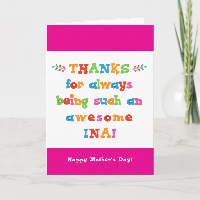 Mors dag-kort för Ina Kort (Framsida)