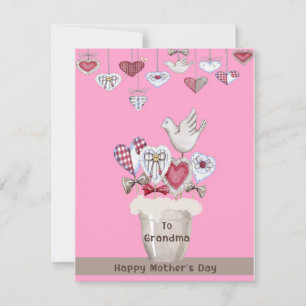 Mors dag-kort för mormor i Rosa Anteckningskort