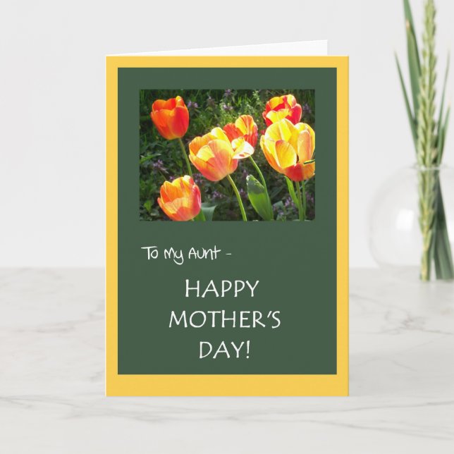 Mors dag-kort för Moster - "Tulips" Kort (Framsida)