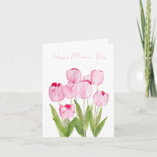 Mors dag-kort för rosa-tulpaner kort