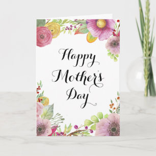 Mors dag-kort för vattenfärg, Blommigt Kort