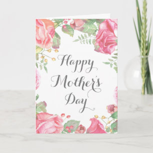 Mors dag-kort för vattenfärg, Blommigt Kort