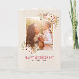 Mors dag-kort för vattenfärg i blommigt kort