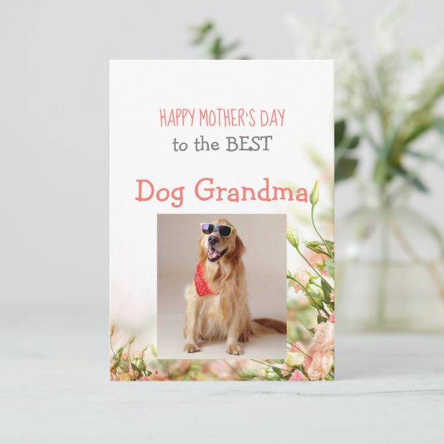 Mors dag-kort från Hund till Hund Grandma  Tack Kort (Stående Fram)