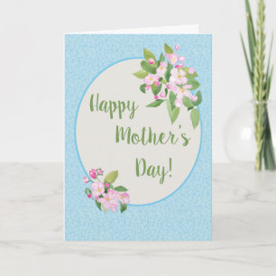 Mors dag-kort med äppelBlommar på Himlar Blue Kort