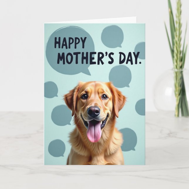 Mors dag-kort med hund-tillgivenhet kort (Framsida)