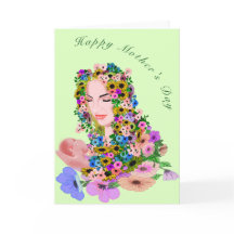 Mors dag-kort med mamma och bebis
